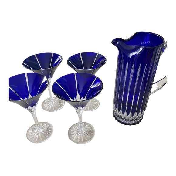 Ajka crystal martini, glasses, and Carafe - Picture 5 of 8